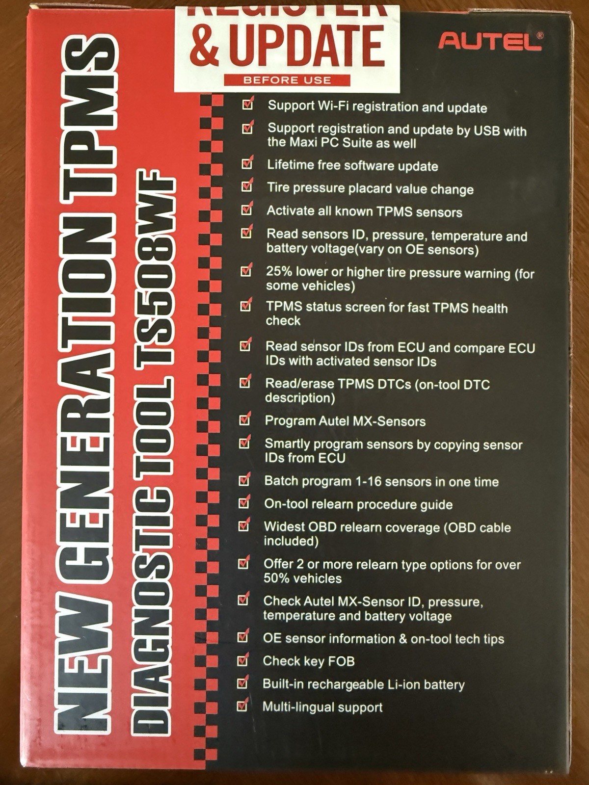 NEW Autel MaxiTPMS TS508WF TPMS Relearn Reset Tool SEALED Free Lifetime Updates!