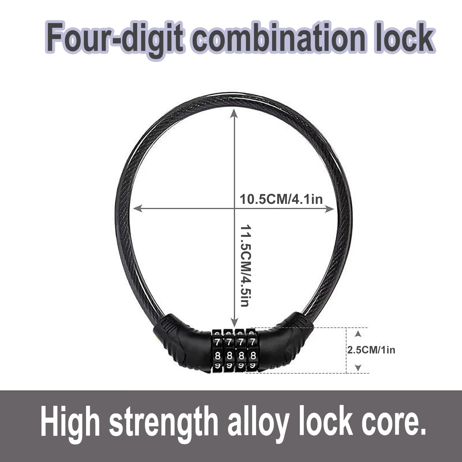Bike Lock Cable, Heavy Duty Anti Theft Bicycle Lock Chain Portable Code Lock ...