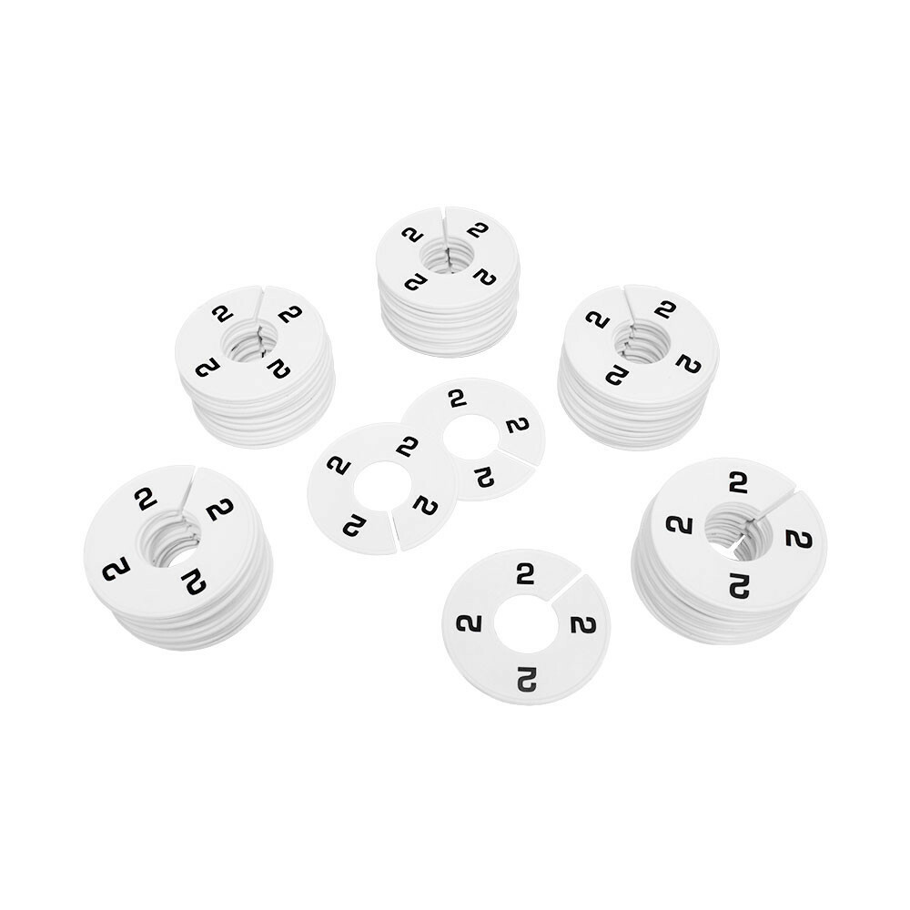10 PC 3-1/2" Clothing Rack Sizes 2 Dividers Hangers White Plastic Round
