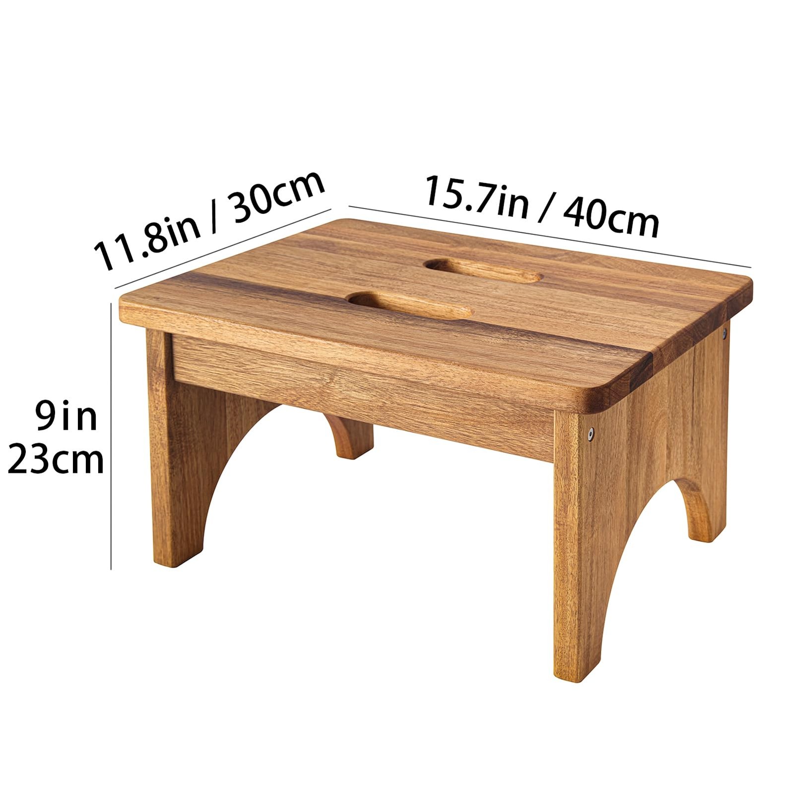 Wooden Step Stool, One Stools for Adults, 9'' Small Kitchen Wood Color