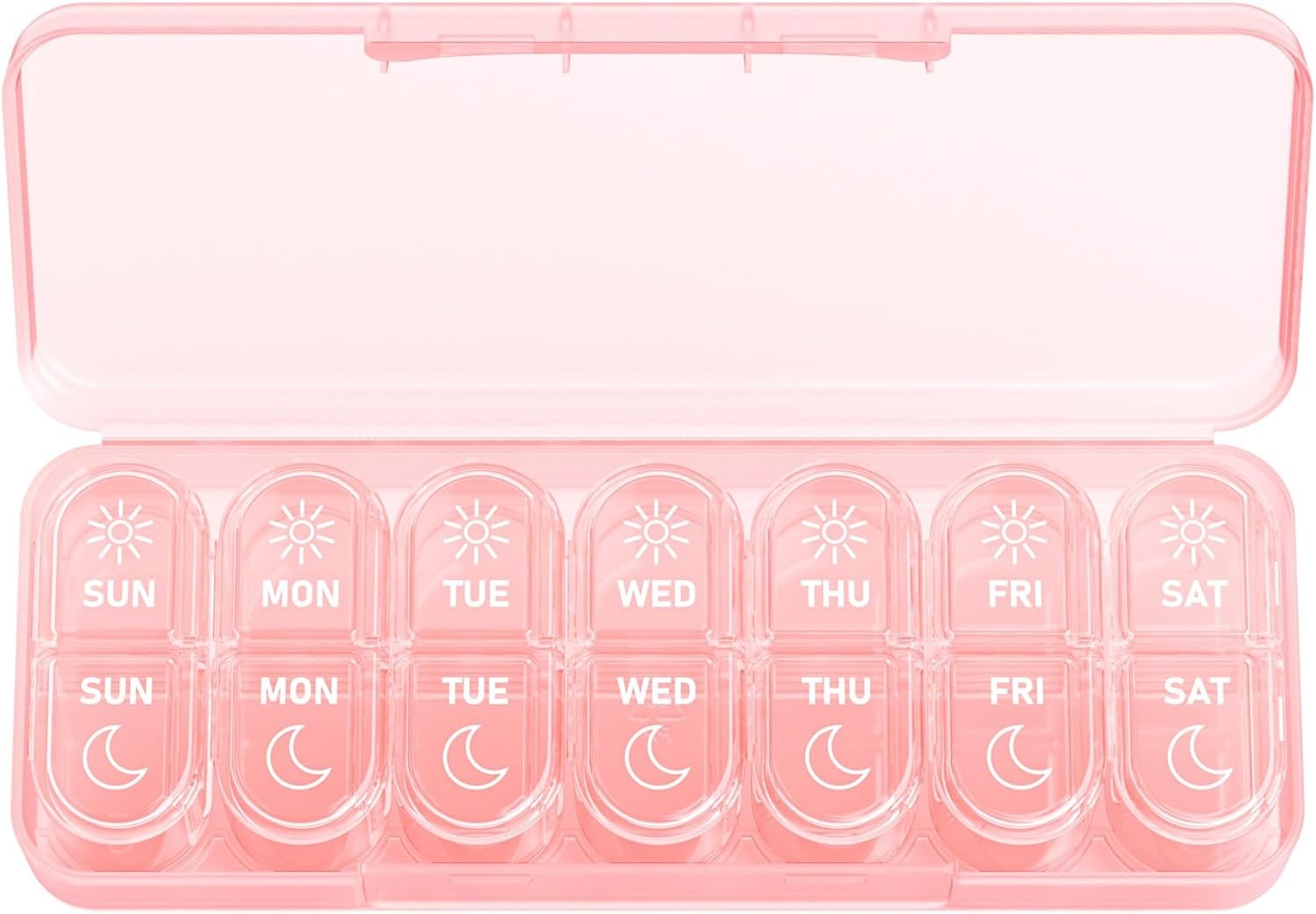 Weekly Pill Box Organizer 7 Day Medicine Storage Case 2 Times a Day Daily AM PM
