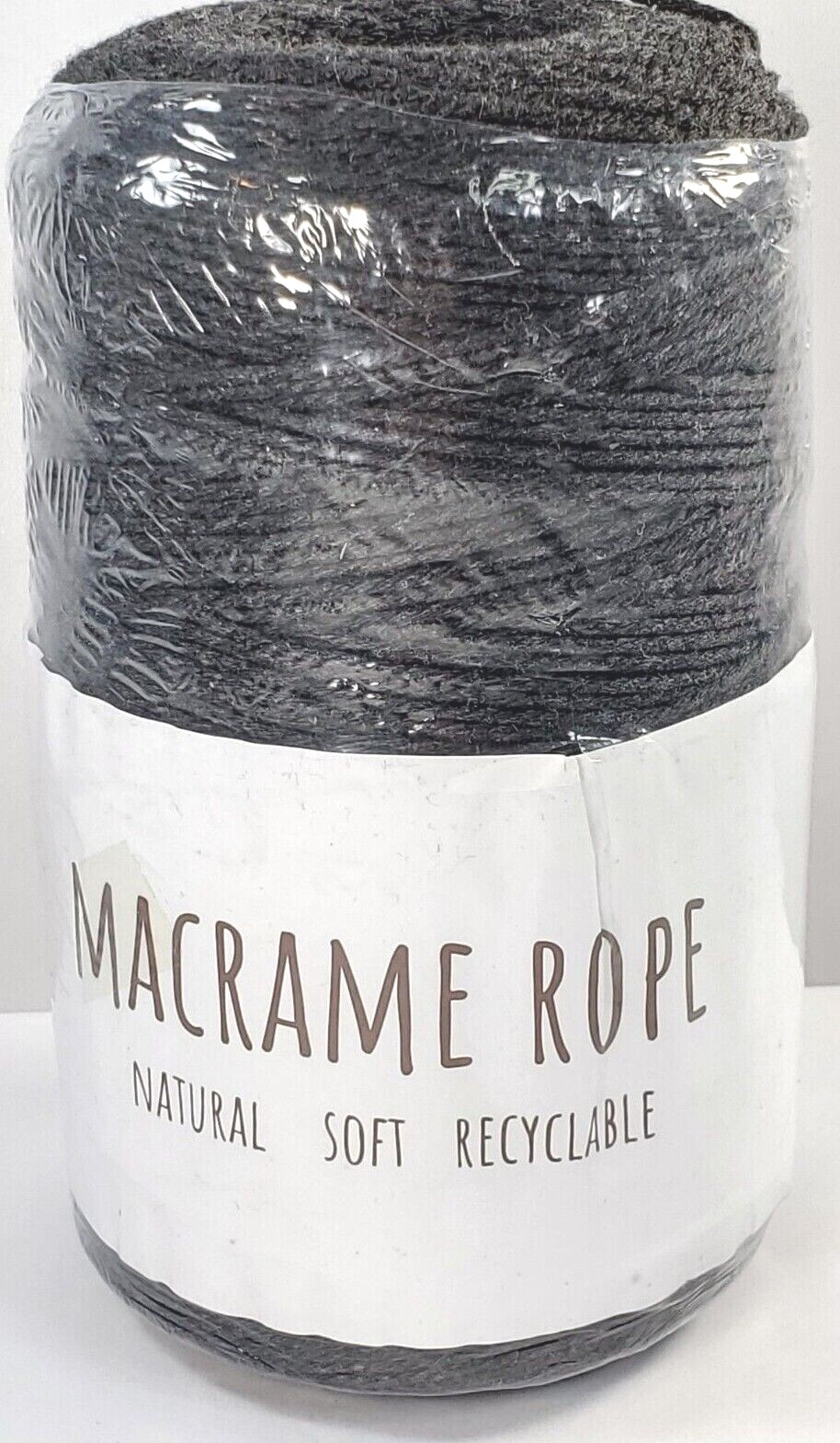 Natural Fiber MACRAME Rope 2mm, 3-Strand - 656 Feet, Charcoal