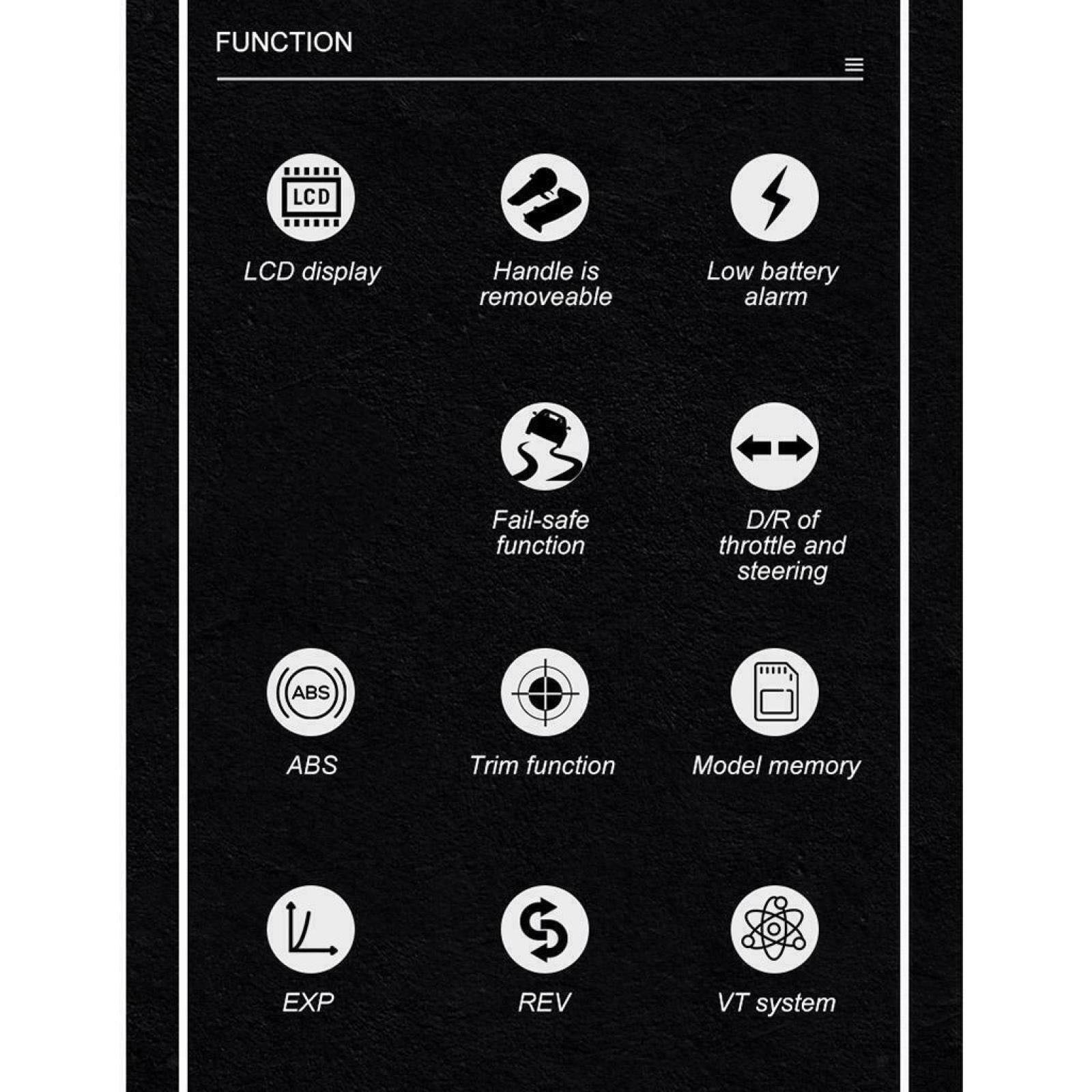 2.4G 4CH LCD Display Waterproof RC Car Remote Controller Transmitter w/ Receiver