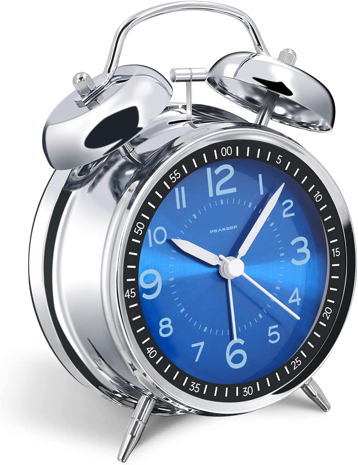 Loud Alarm Clock for Heavy Sleepers Adults, Metal 4.5 Inches Twin Bell Battery O