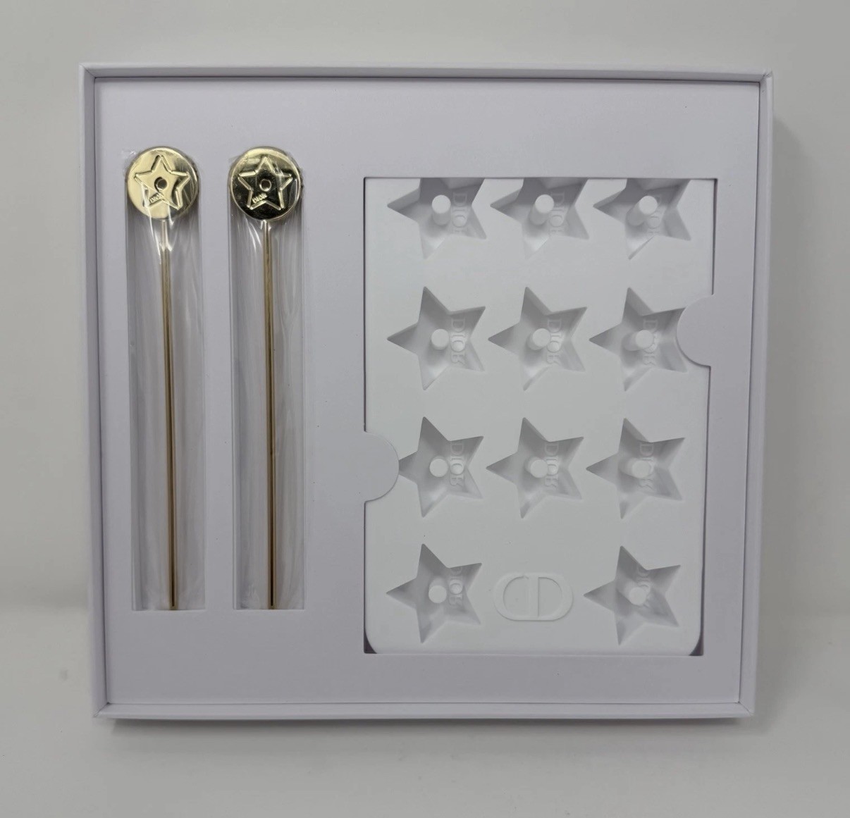 DIOR Beauty Beverage Set STAR Cube Tray & Gold Drink Stirrers Sticks + Gift Bag!