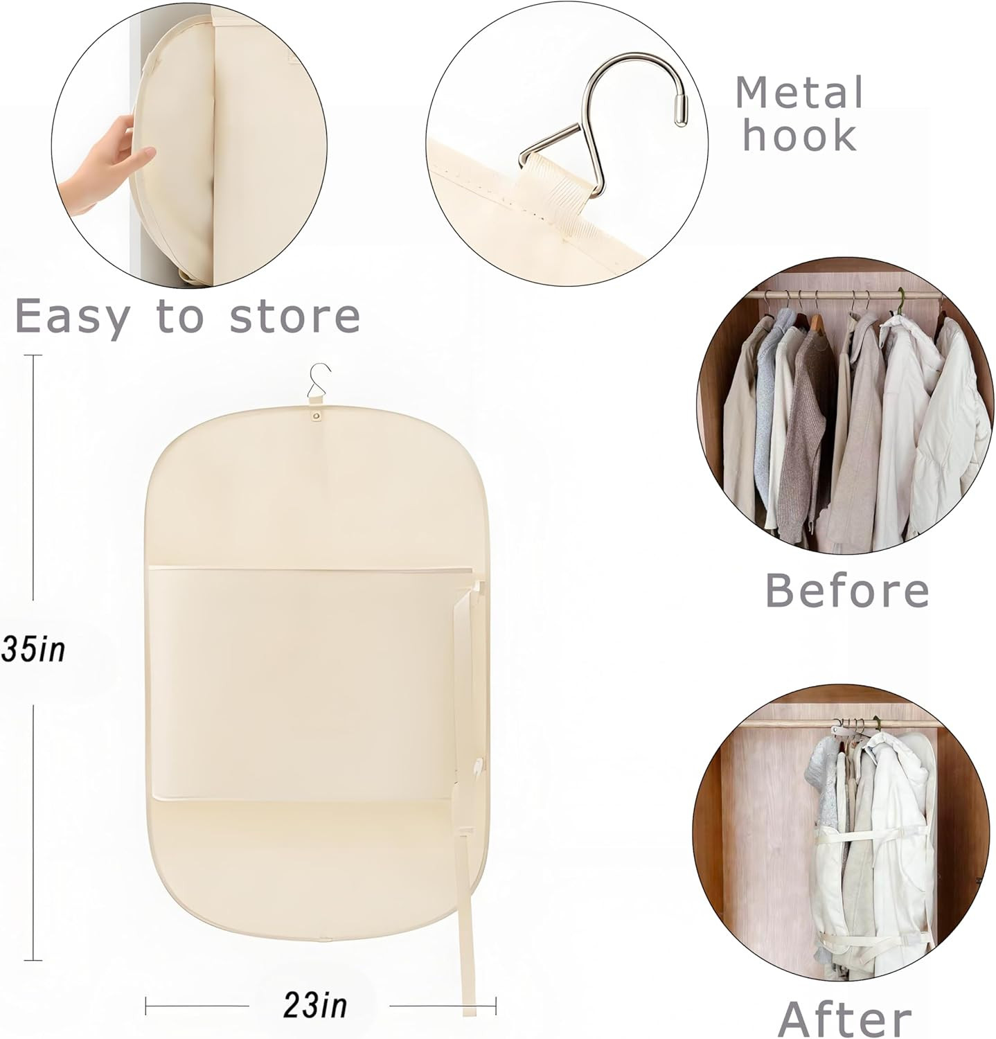Down jacket, dress, suit Covers,ranslucent White Dust-Proof Clothes Protector...