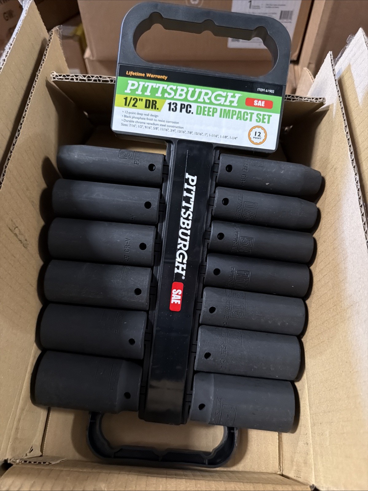 Pittsburgh 1/2" Dr 13pc Deep Impact Set SAE