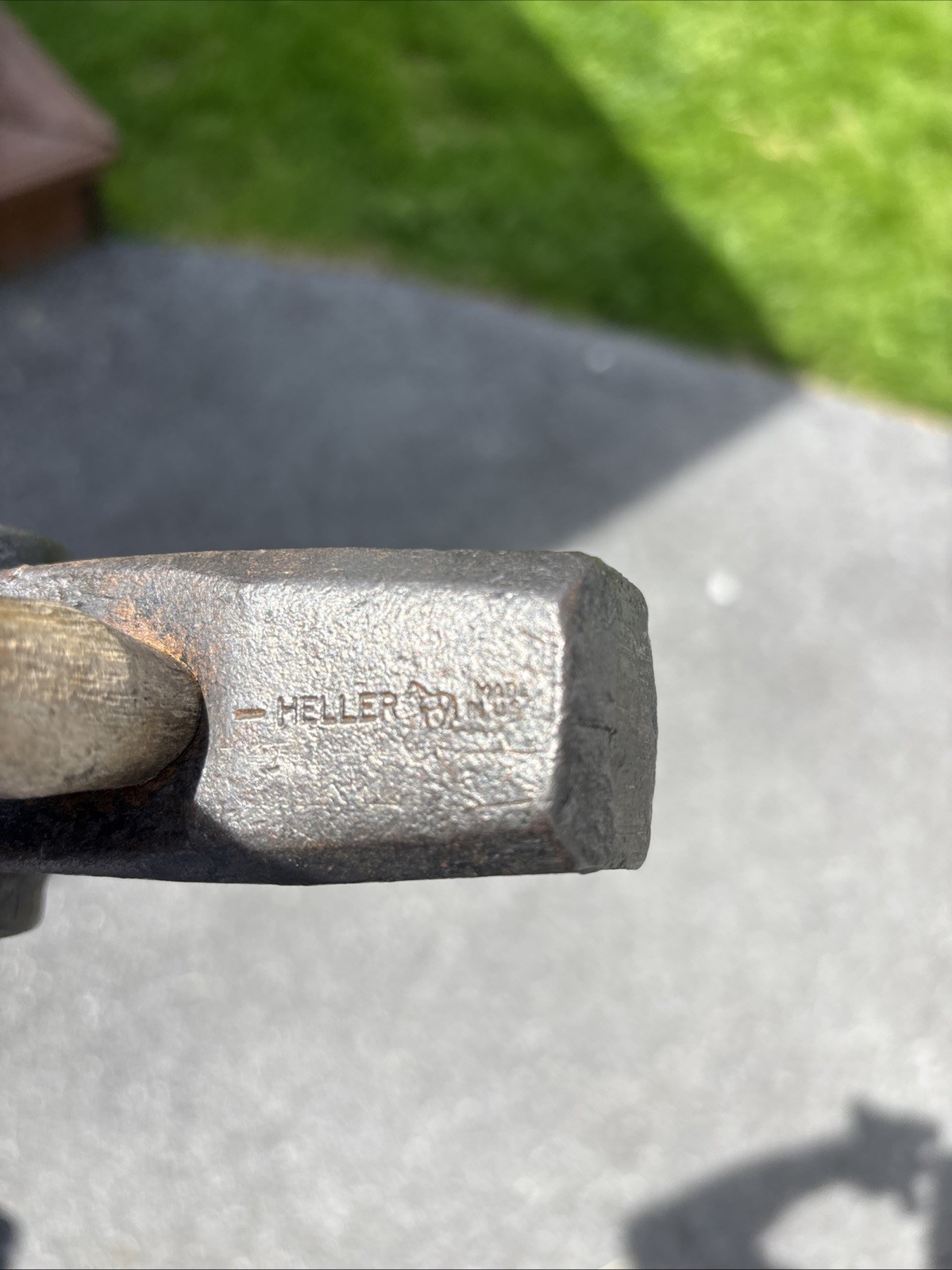 HELLER - 5/8" - BLACKSMITH TOP SWAGE HAMMER - ALL ORIGINAL WITH HANDLE -
