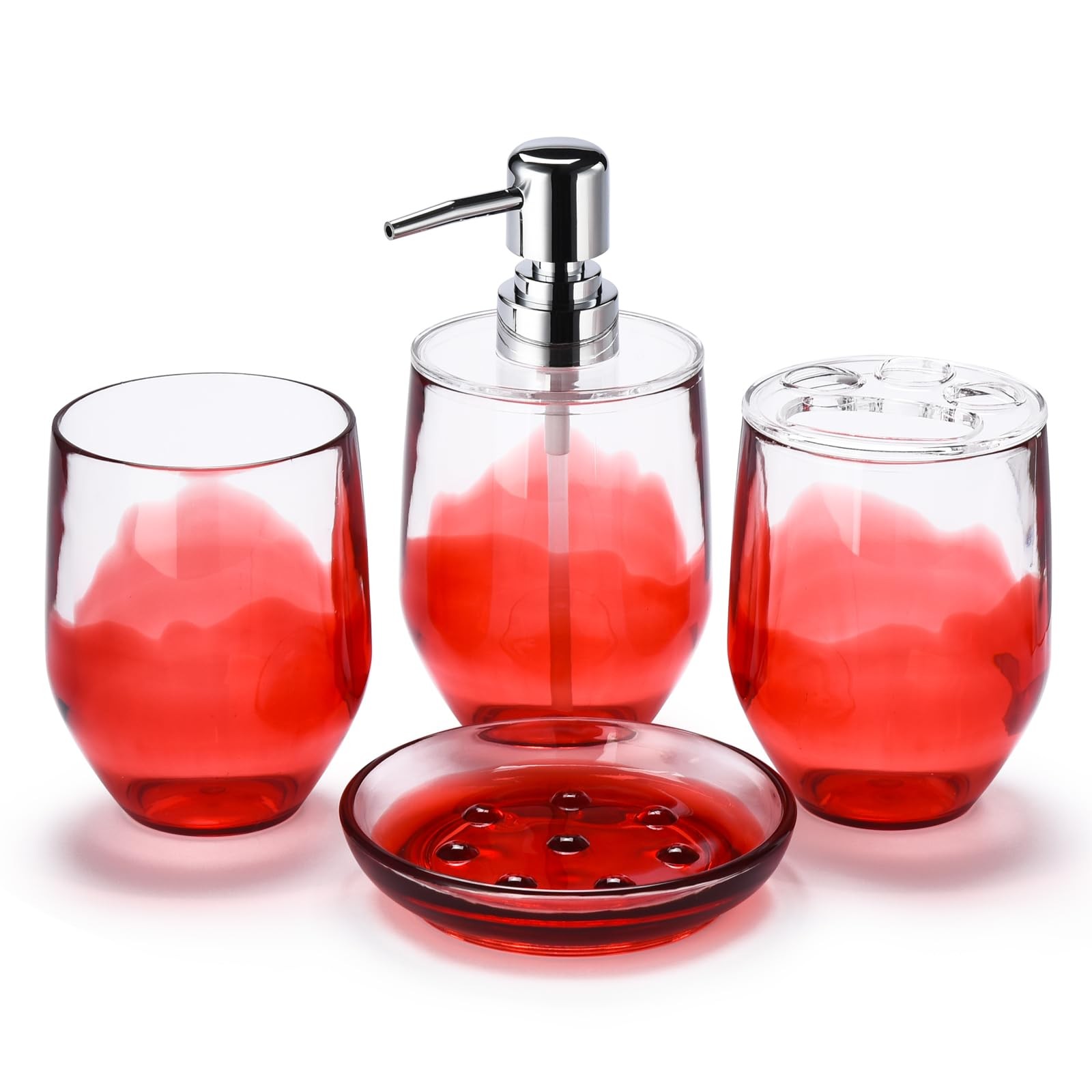 Locco Decor Bathroom Vanity Accessories Set 4 Pieces Modern Style