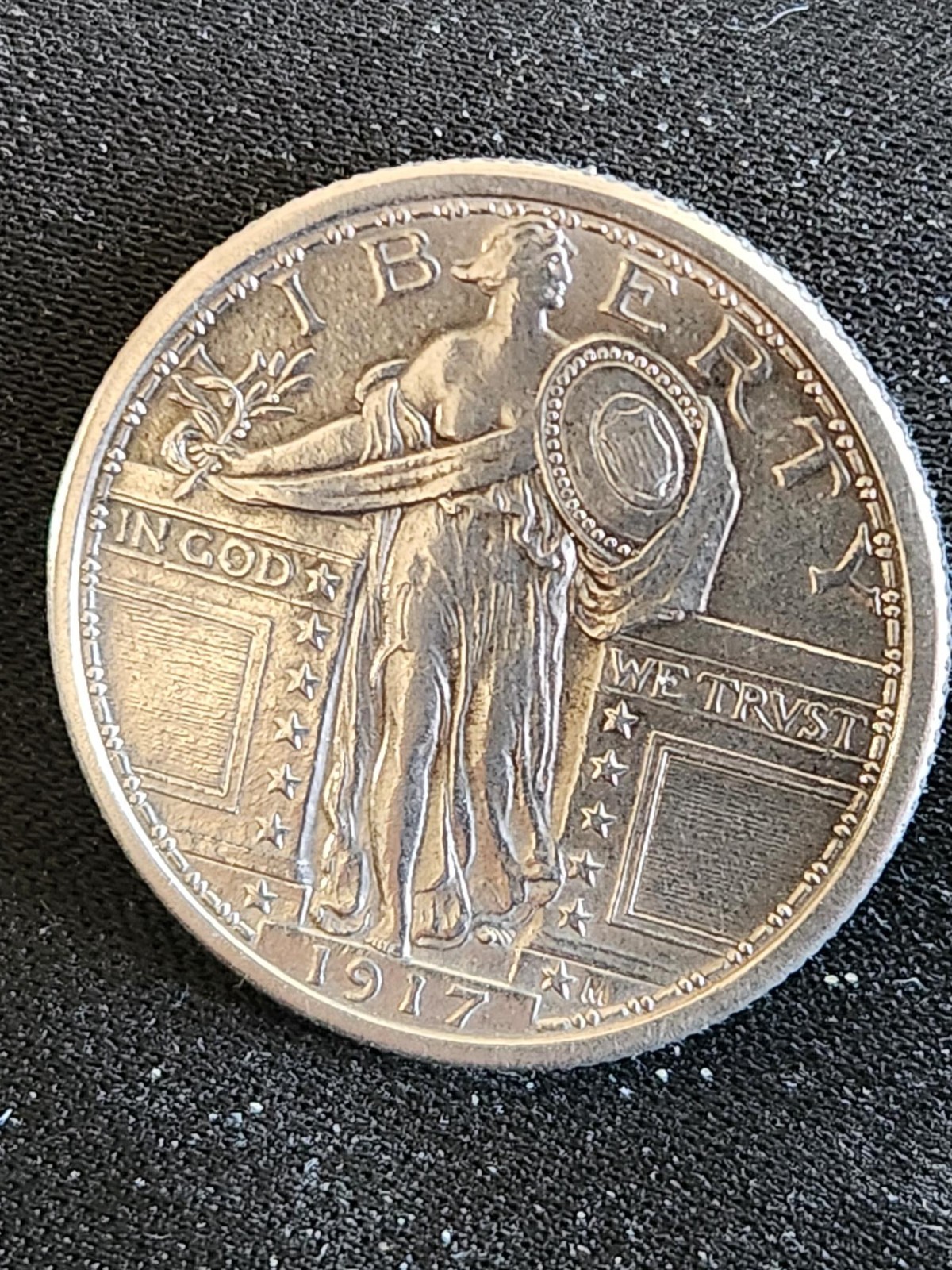 1917 Standing Liberty Quarter Type 1, Looks like Full Head,  Higher Grade Coin