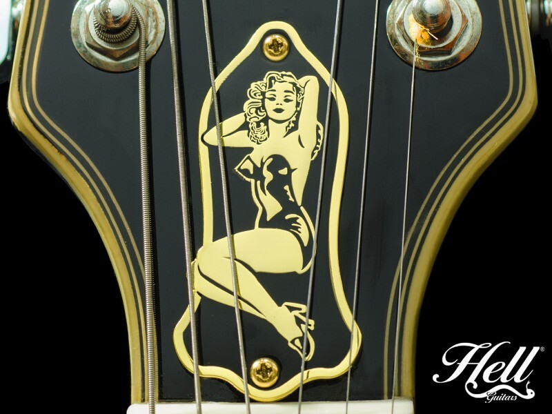 PIN-UP Brass Truss Rod Cover (Gold). Fits most Gibson, Les Paul, SG + more