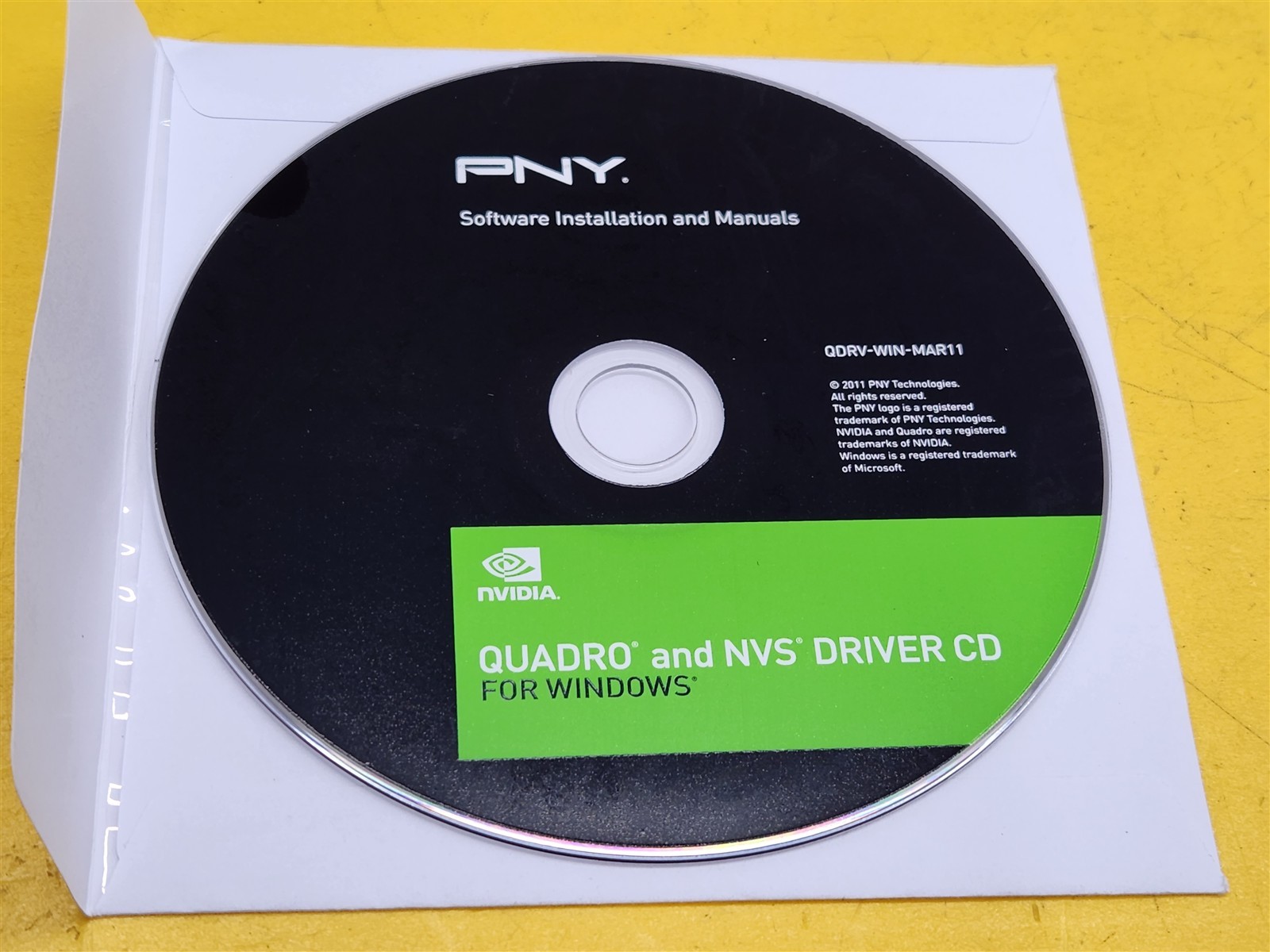 ⭐️⭐️⭐️⭐️⭐️ PNY Software Installation Manuals QDRV-WIN-MAR11 Quadro NVS Driver CD
