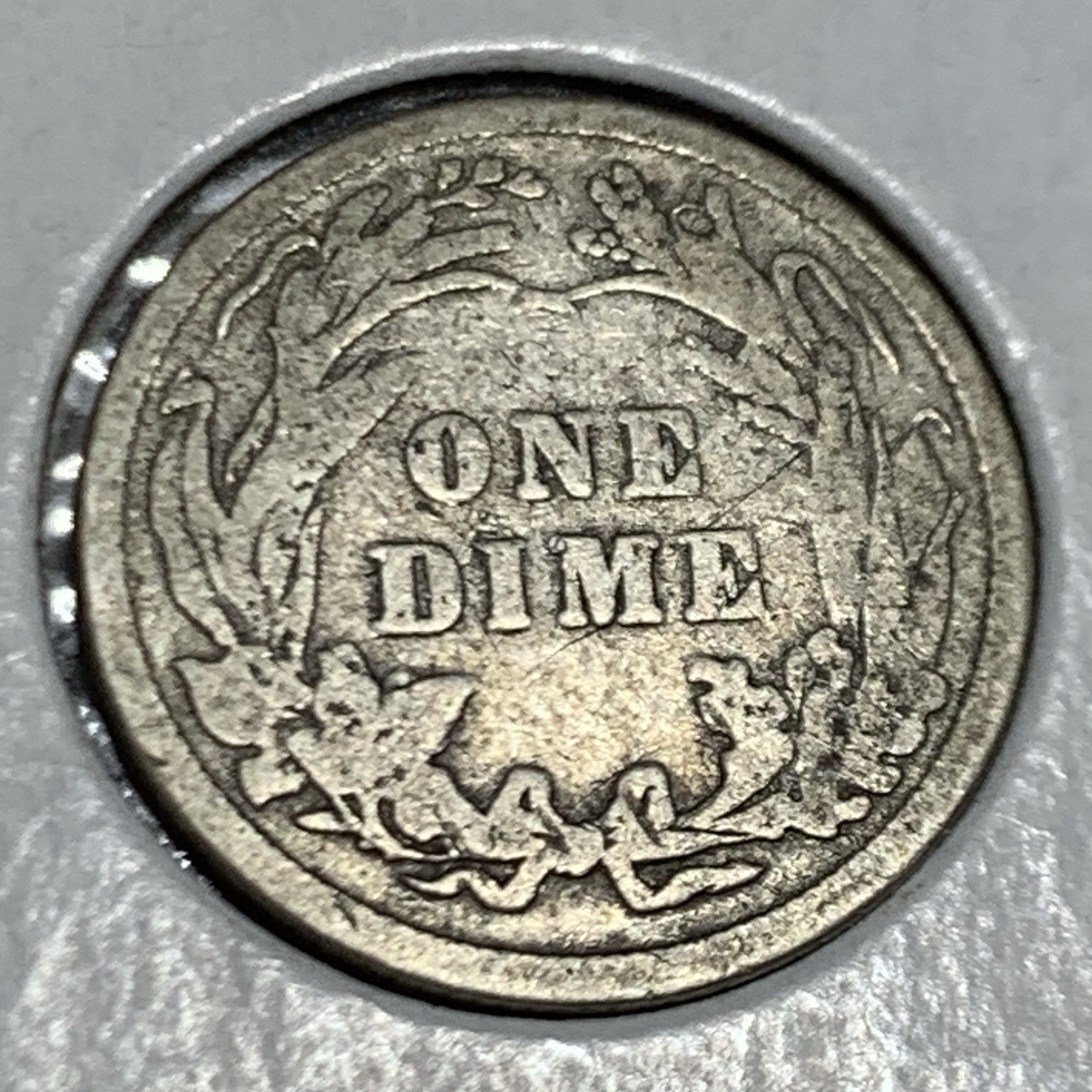 1914 BARBER DIME ~ "STRUCK THROUGH" ERROR! VG-FINE!