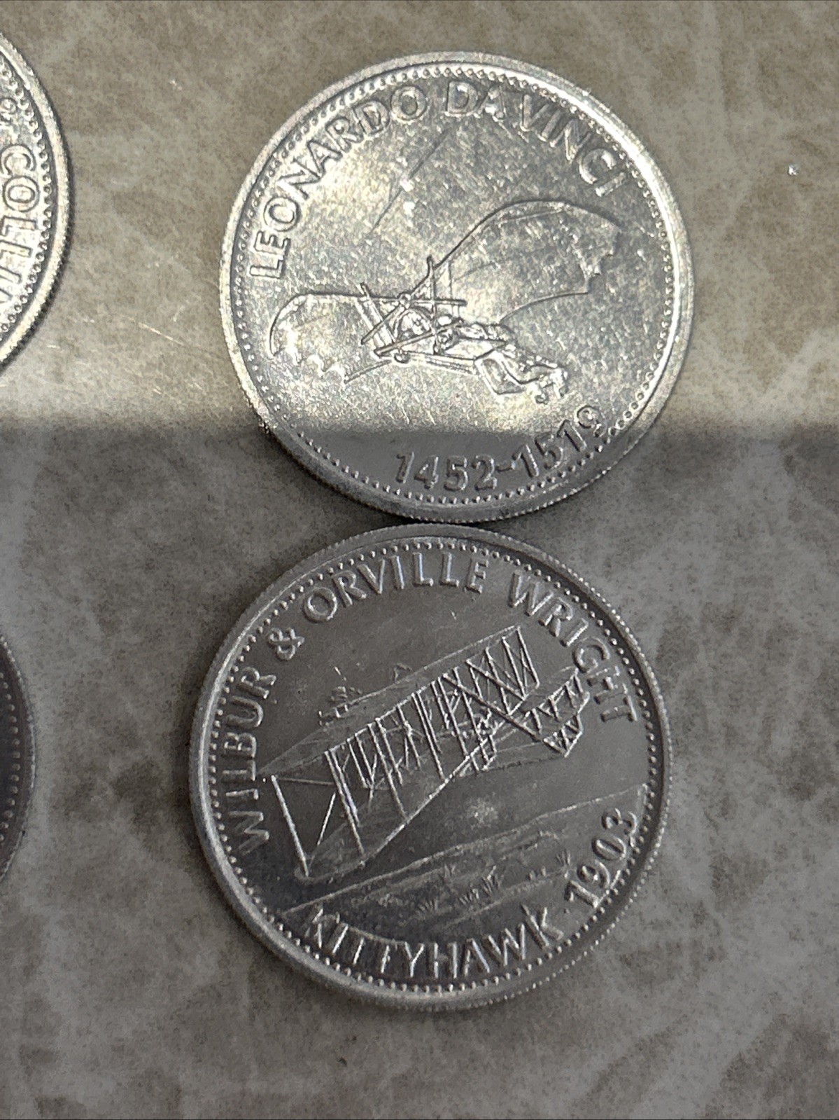 4x Vintage Shell Tokens Man In Flight