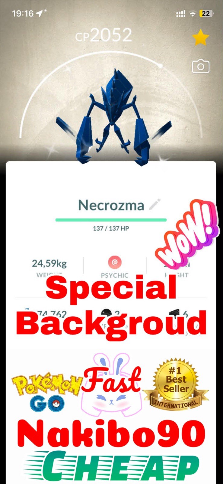 Pokemon✨Shiny Necrozma Special Backgroud✨Go✨Fesst 2026✨Tra de✨P’TC✨