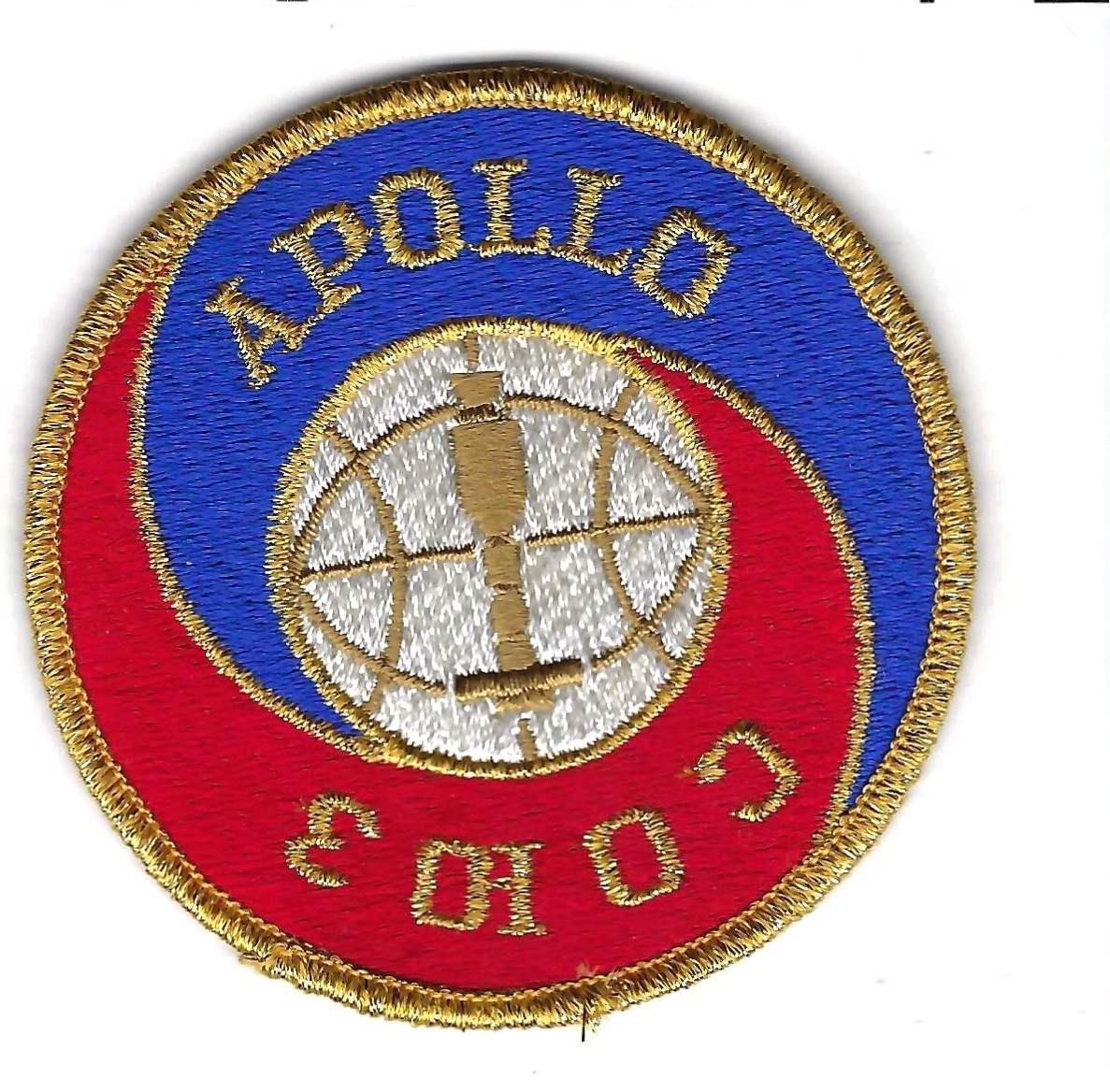 PATCH NASA APOLLO-SOYUZ TEST PROJECT (ASTP) MISSION PATCH 3 1/2" TINSEL   JP15