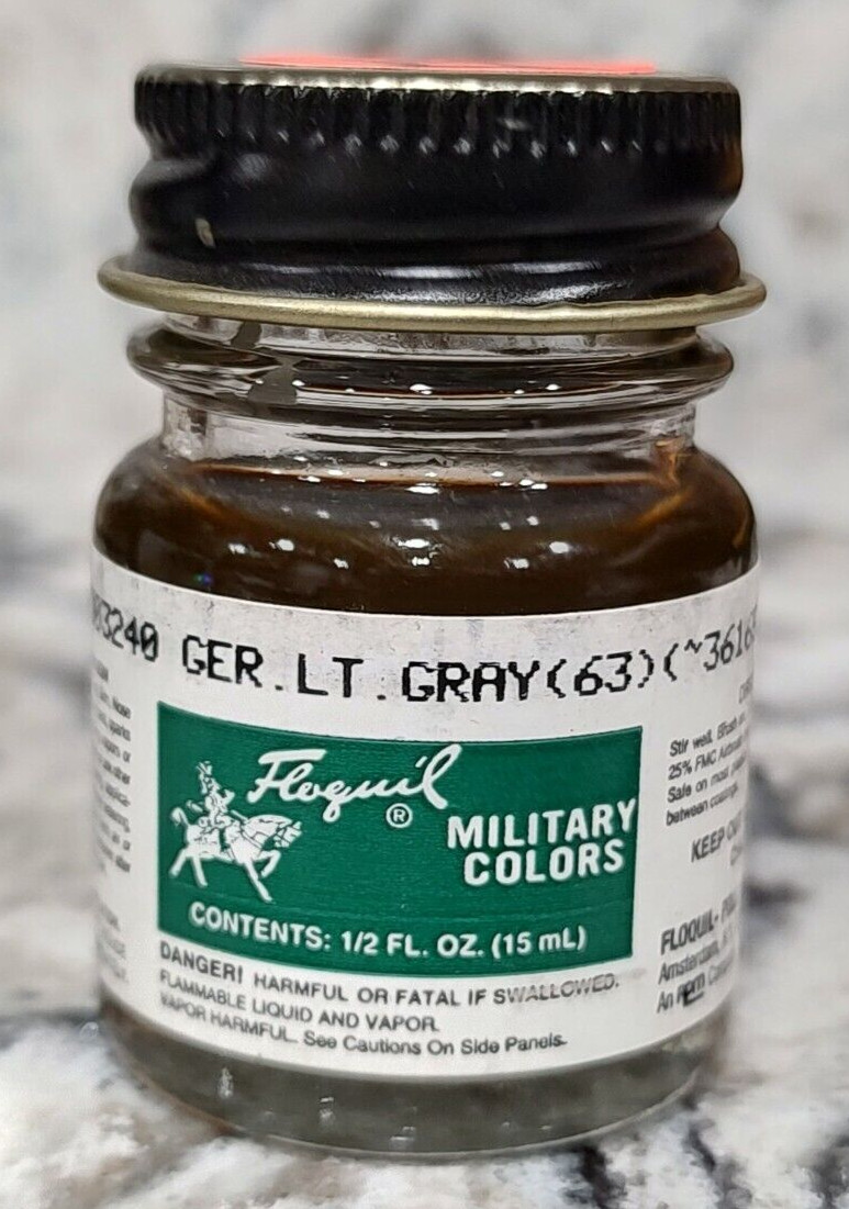 FLOQUIL ENAMEL MODEL PAINT - MILITARY COLORS .5 oz - GERMAN LIGHT GRAY RLM 63