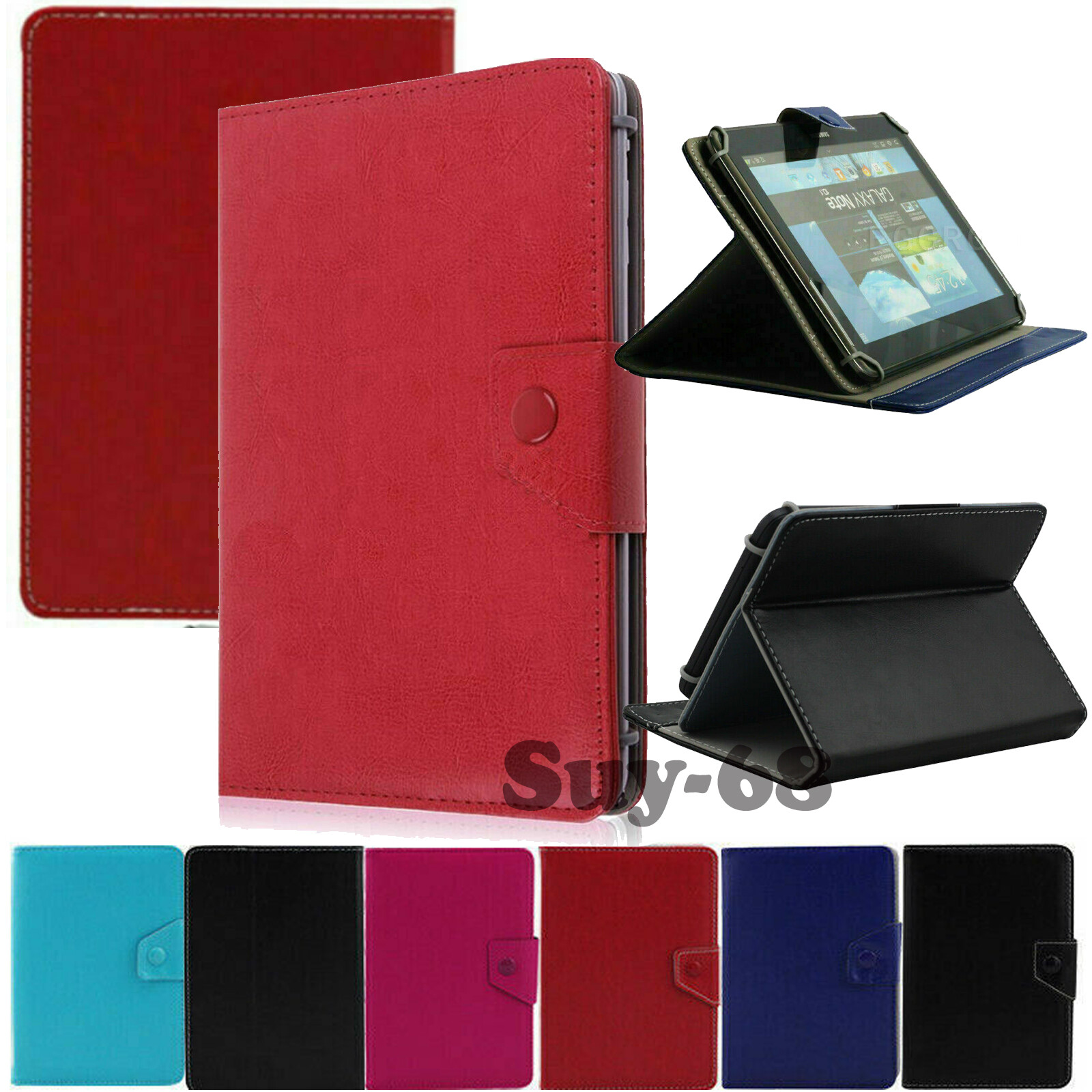 Universal Folio Case Stand Cover For Samsung Galaxy Tab 7.0 8.0 9.6" 10.1" 10.5"