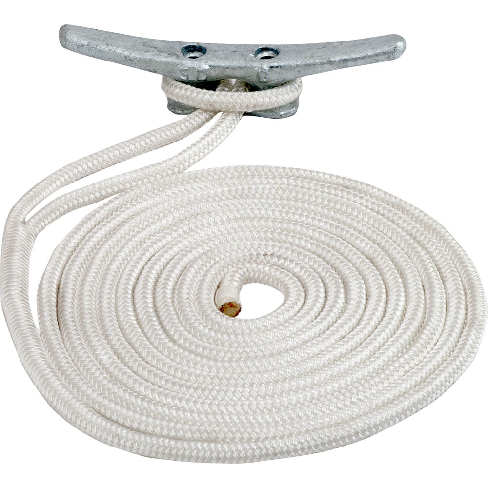 Sea-Dog Boat Dock Line - 1/2" x 10ft Double Braided Nylon White