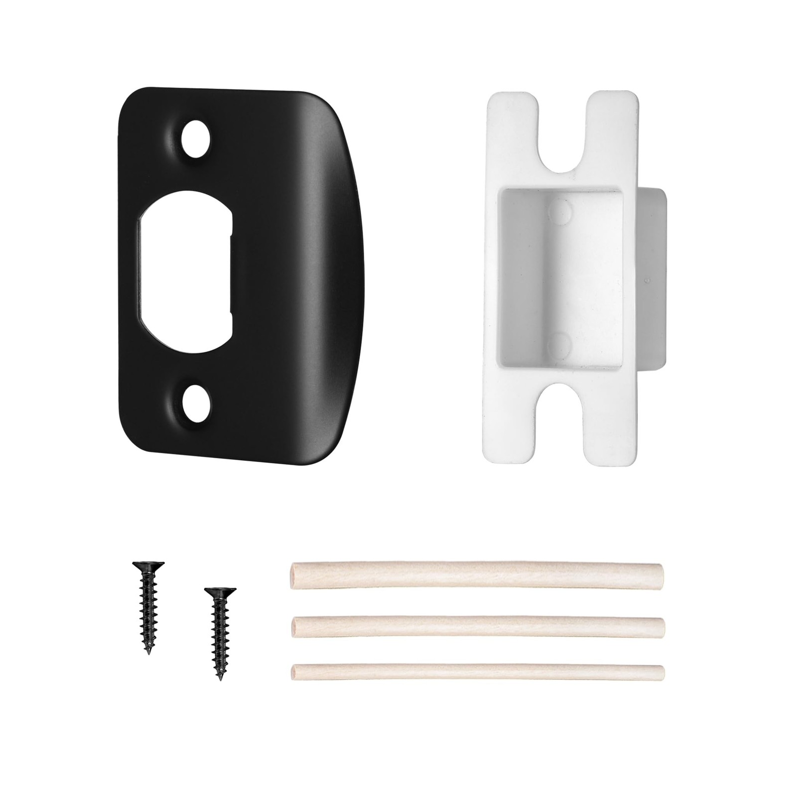 Matte Black Door Strike Plate for Interior Doors, Adjustable Security Reinfor...