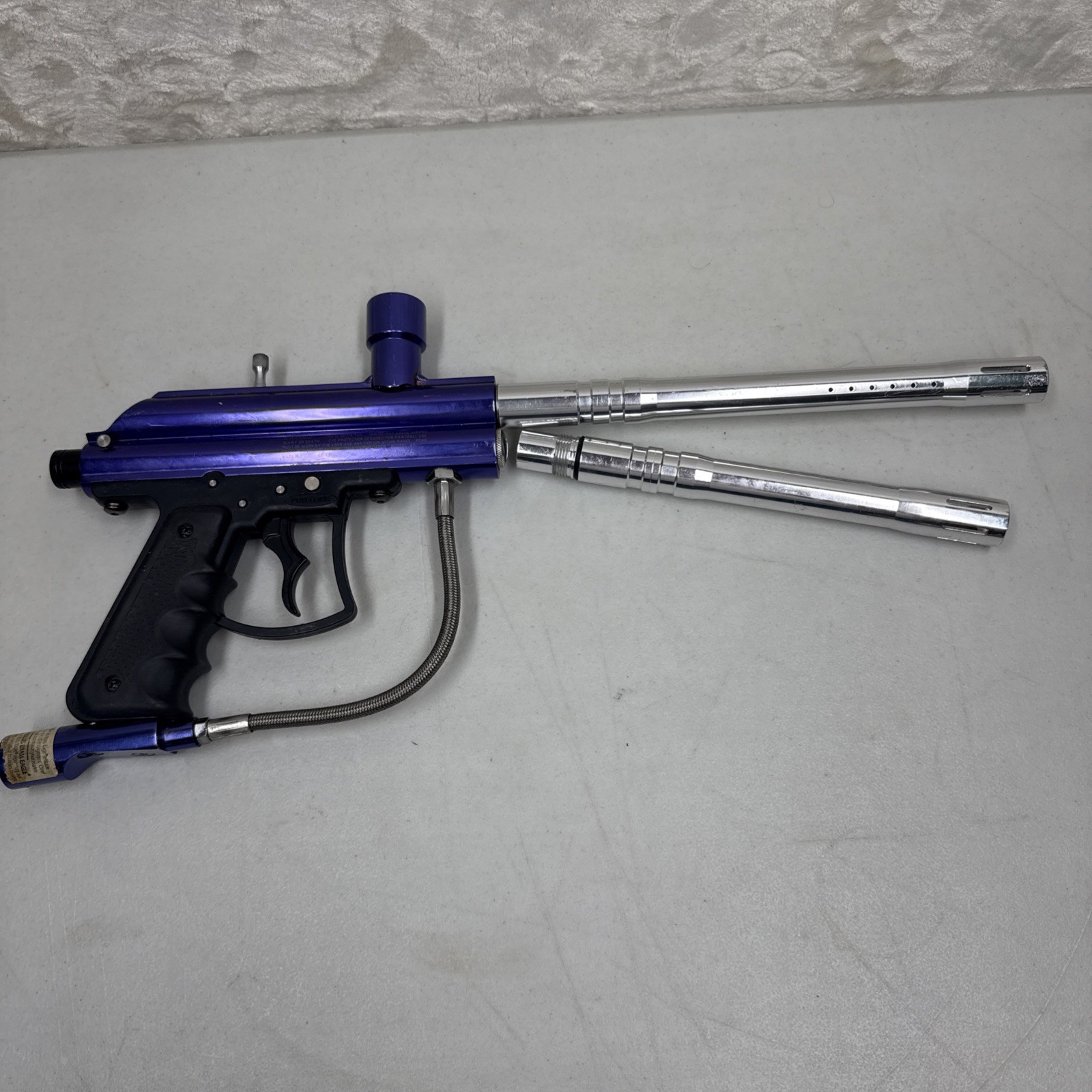 ViewLoader VL Vigor Paintball Gun Purple & Chrome Marker- Xtra Barrel -Untested