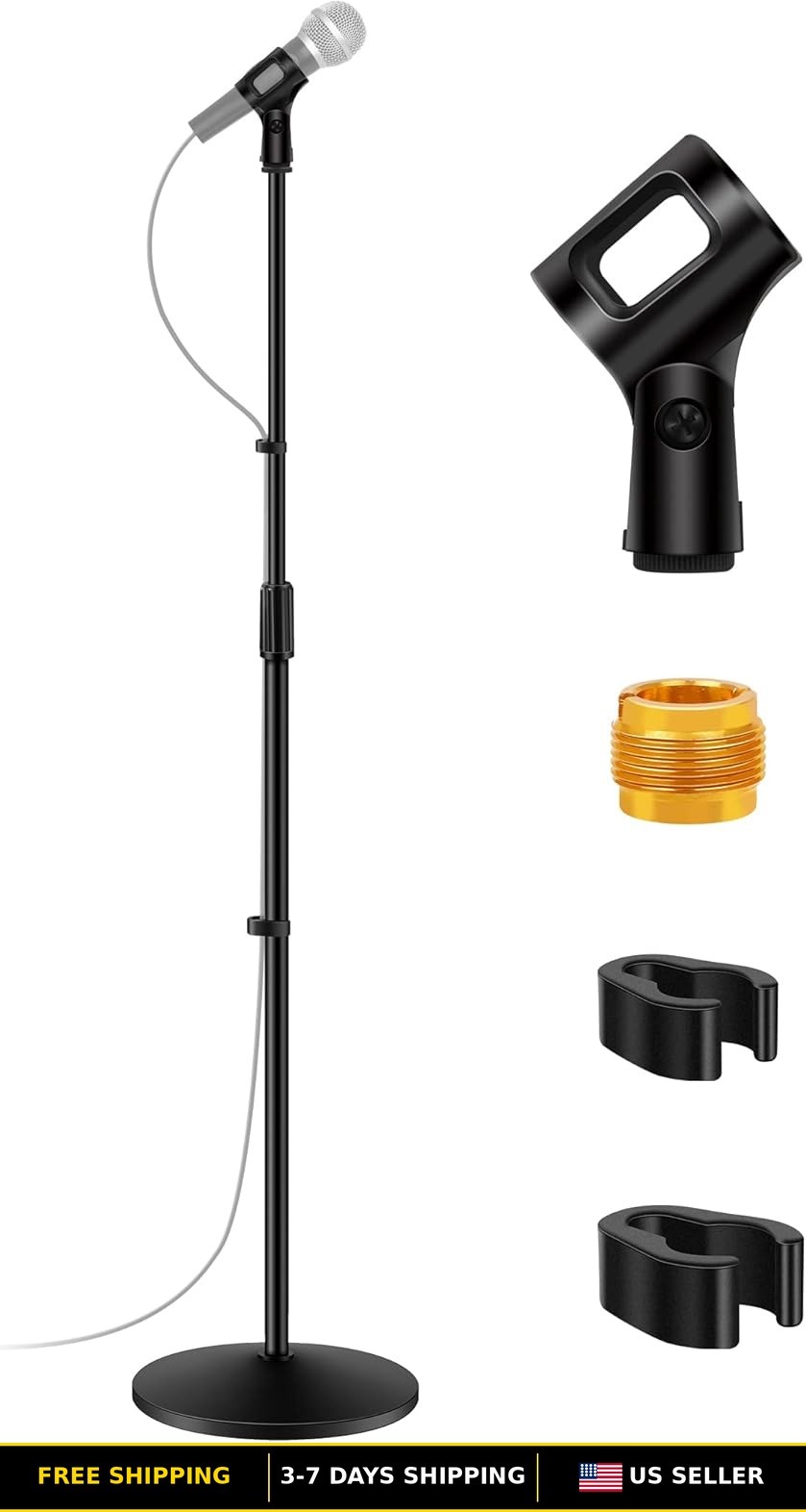Adjustable Detachable Floor Mic Stand with Boom Arm for Studio Use
