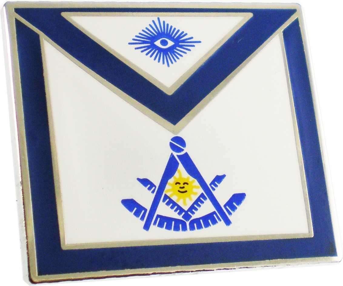 Masonic Past Master Apron Lodge Officer Lapel Pin [Silver - 1"]