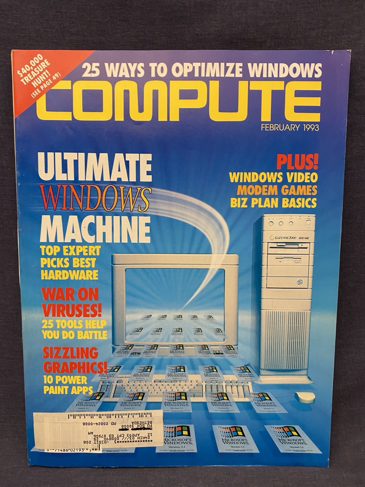 Feb 1993 COMPUTE Magazine Windows Vtg Computer Armour Geddon Jet Lemmings