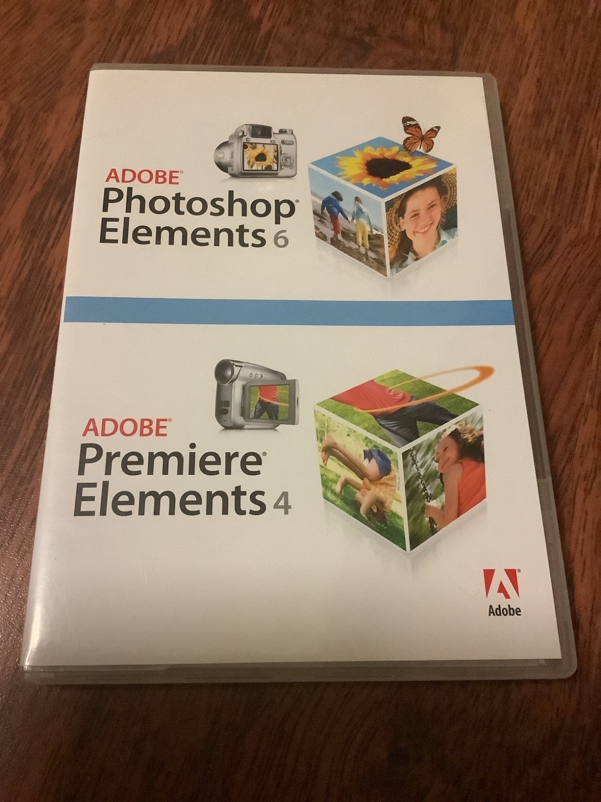 ADOBE PHOTOSHOP ELEMENTS 6 PREMIERE ELEMENTS 4 CD ROM 2 DISCS NO MANUAL