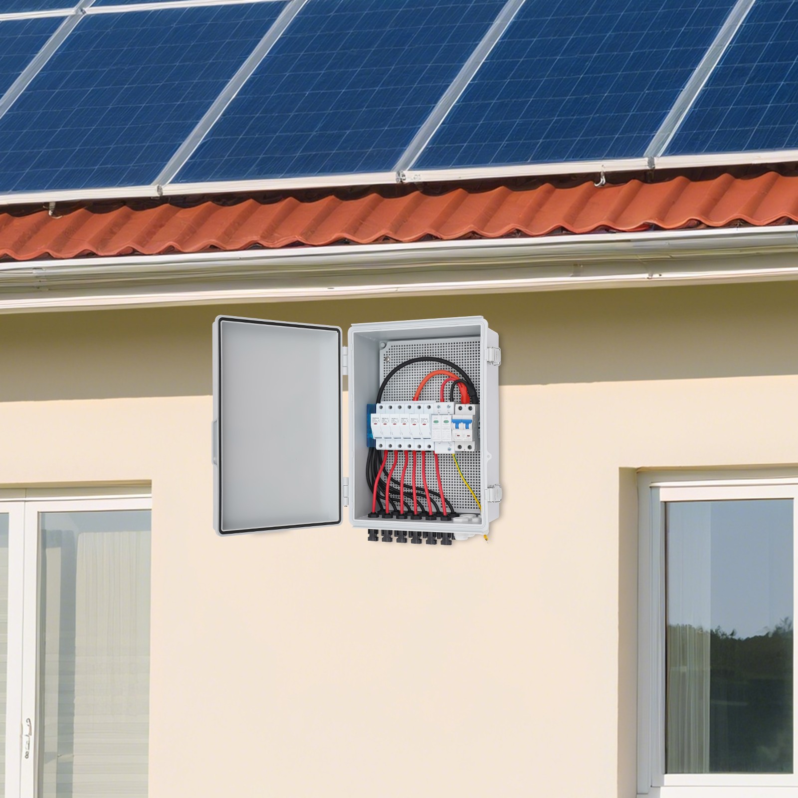 63A PV Combiner Box 6 String Solar Combiner Box with 15A Rated Current Fuse