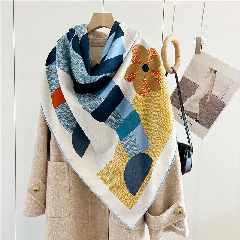 2023 70% Cashmere & 30% Silk Wrap Stole Scarf Fashion Square Shawl Bandanna 53"