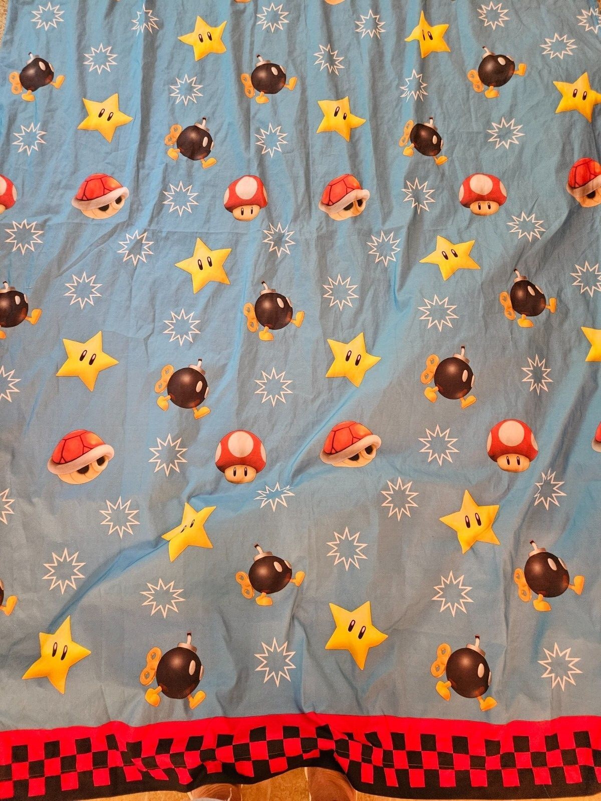 Twin Size Nintendo Super Mario Kart Flat Sheet and Pillow Case