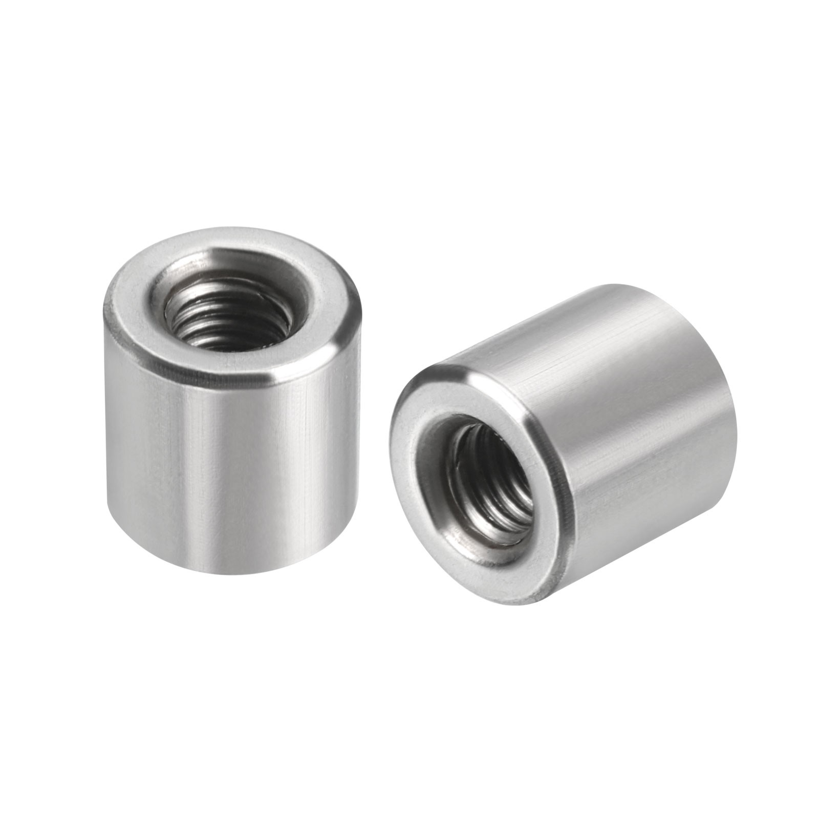 10Pcs Round Connector Nuts, M5x10x10mm Coupling Nut Sleeve Rod Bar Stud Nut