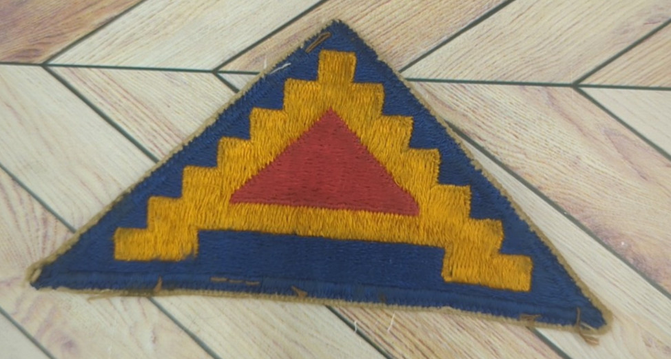 VINTAGE Military 7th Army Insignia Artillery Triangle Patch 'A' Blue Gold Red