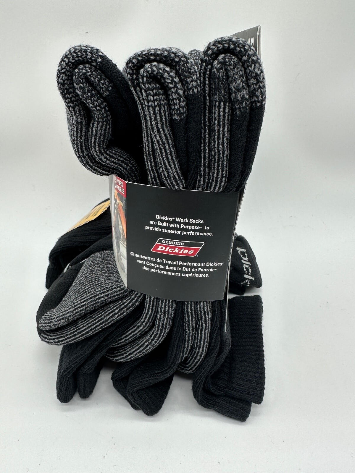 NEW 6 PAIR PACK DRI-TECH CREW GENUINE DICKIES MENS FLEX PERFORMANCE WORK SOCKS