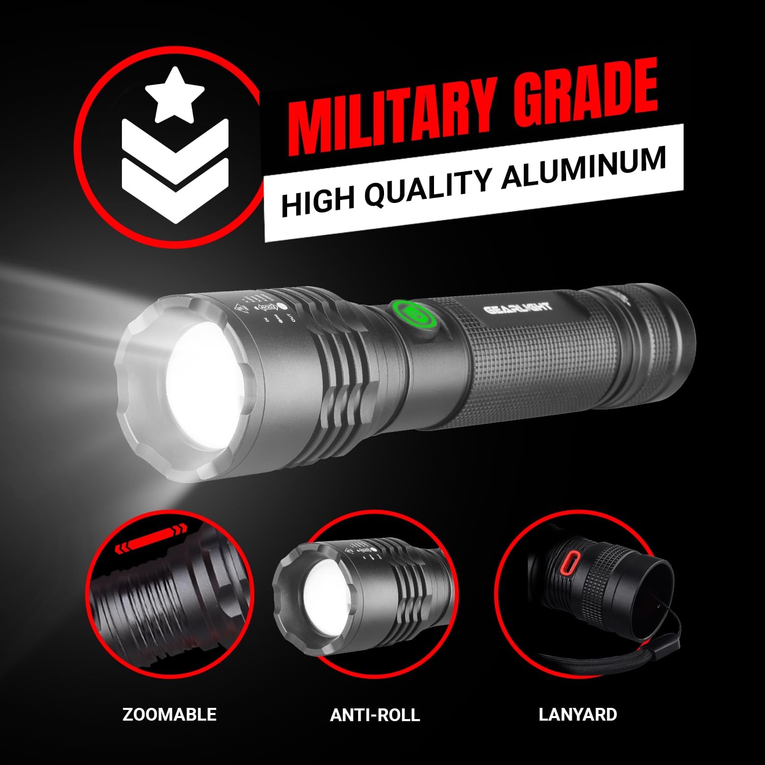 Gearlight S2000 Led Rechargeable Flashlight - Powerful Mid-Size