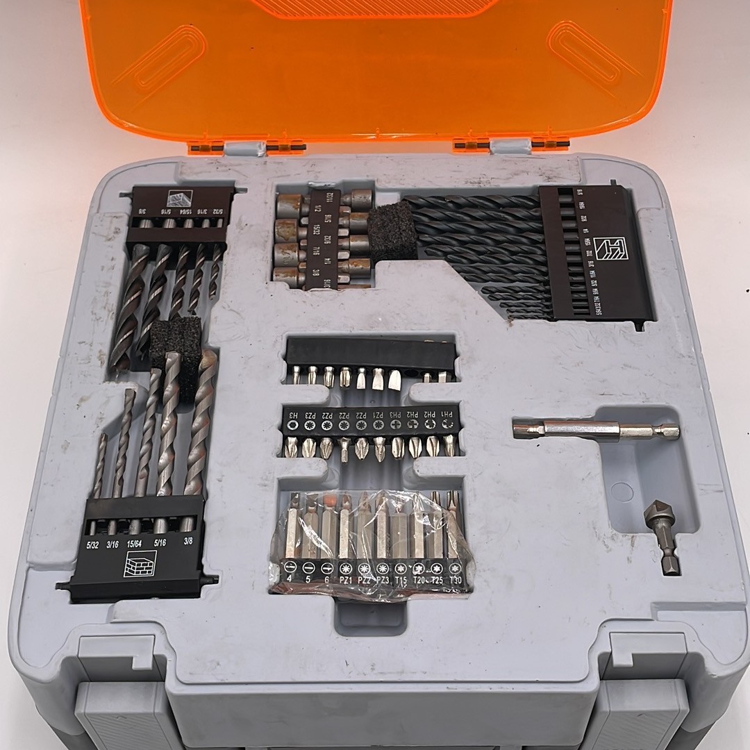 Litheli 20V Cordless Drill & 64-Piece Home Tool Kit (NO Battery)
