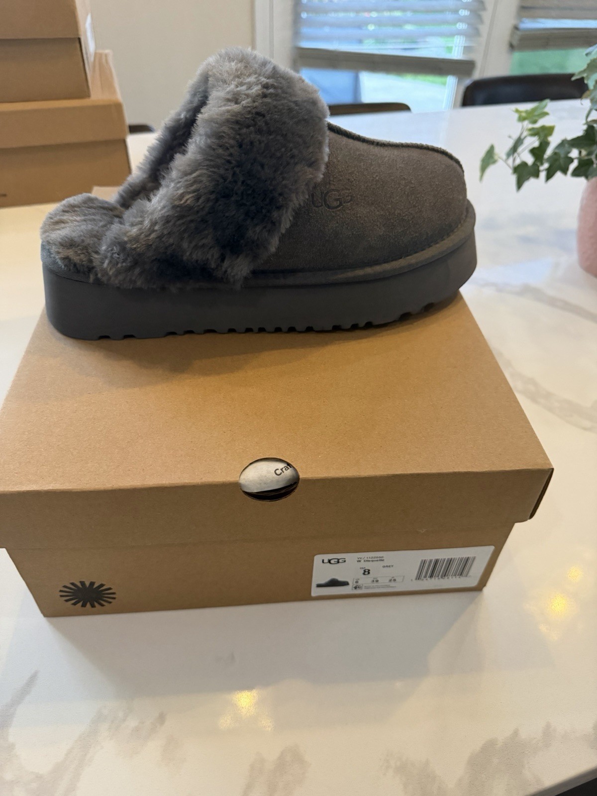 UGG Disquette Women's Slippers - Charcoal, US 8