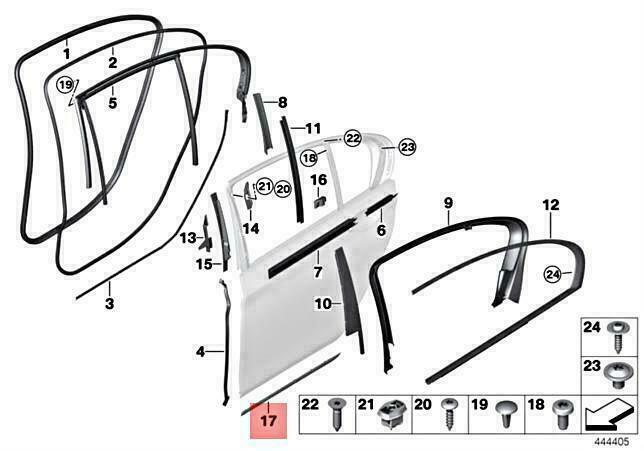 BMW ALPINA B7 G12 725LD 730LD 730LDX STRIP DOOR BOTTOM LEFT 51137397869