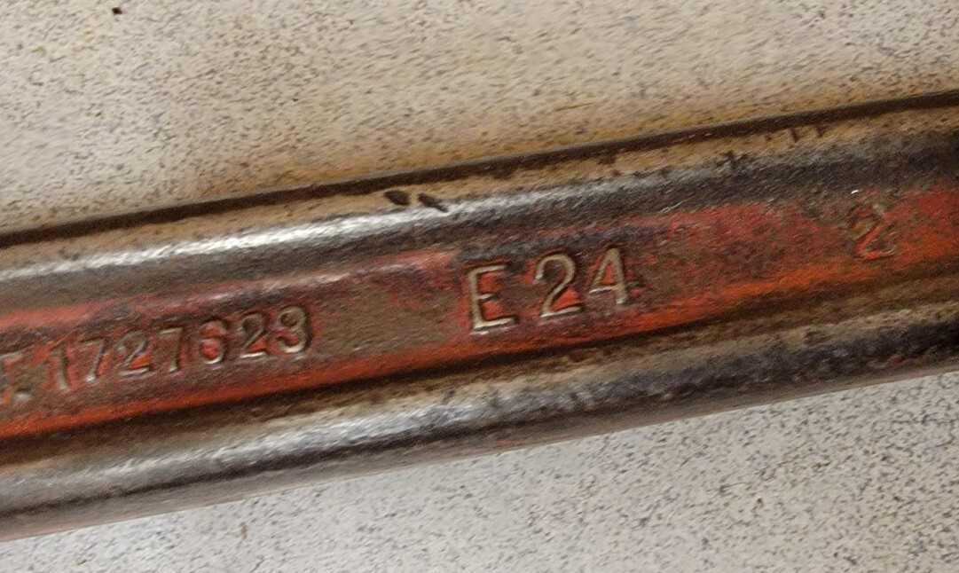 Used RIDGID E-24 Offset Pipe Wrench,Marked B & O Railroad Co. tool