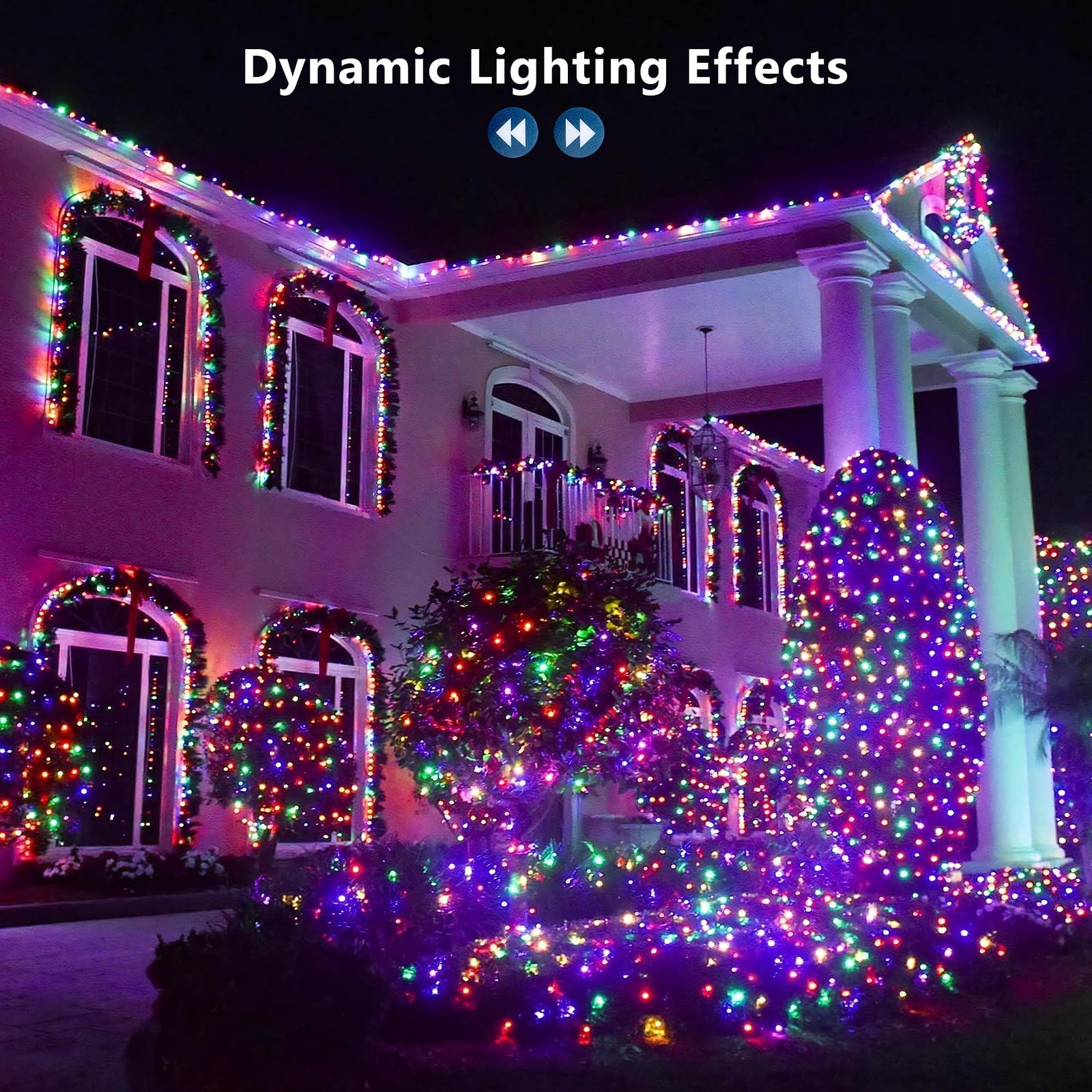 RGB Christmas Lights, 33FT 100 LED Color Changing String Lights with Remote, Dim