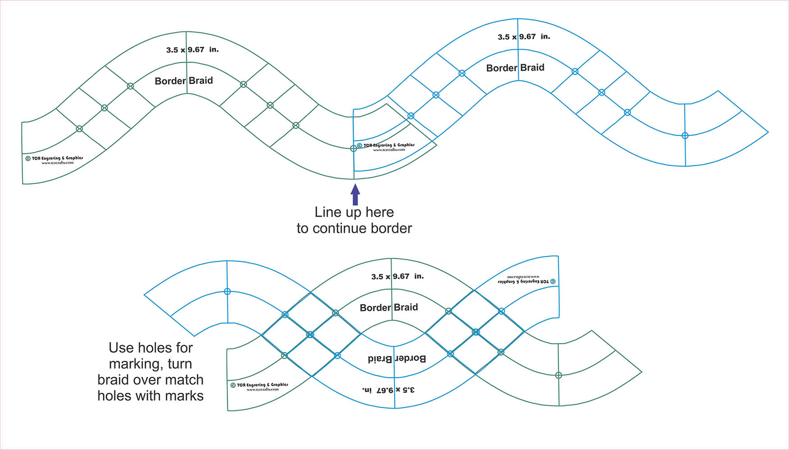 Border Braid-Quilting Template - 3/8" Clear Acrylic
