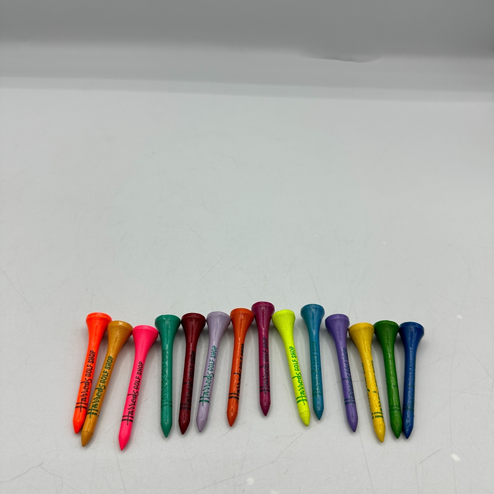 Harrods Of Knightsbridge London Golf Shop Wooden Golf Tees Mixed Bright Colors
