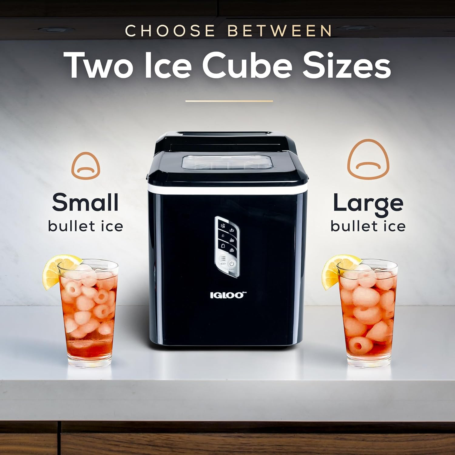 Igloo Handled Portable Ice Maker with Scoop - Ice Maker with LED Control Panel &