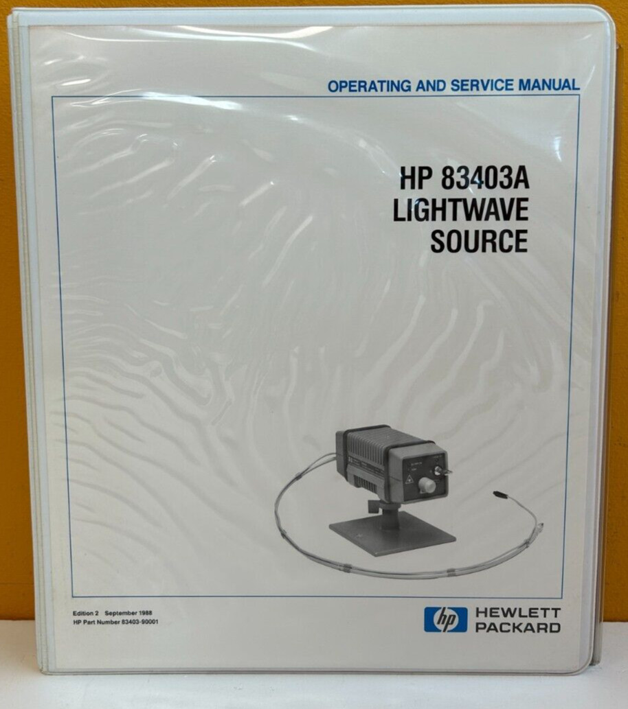 HP / Agilent 83403-90001 1988 HP 83403A Lightwave Source Oper. & Service Manual.