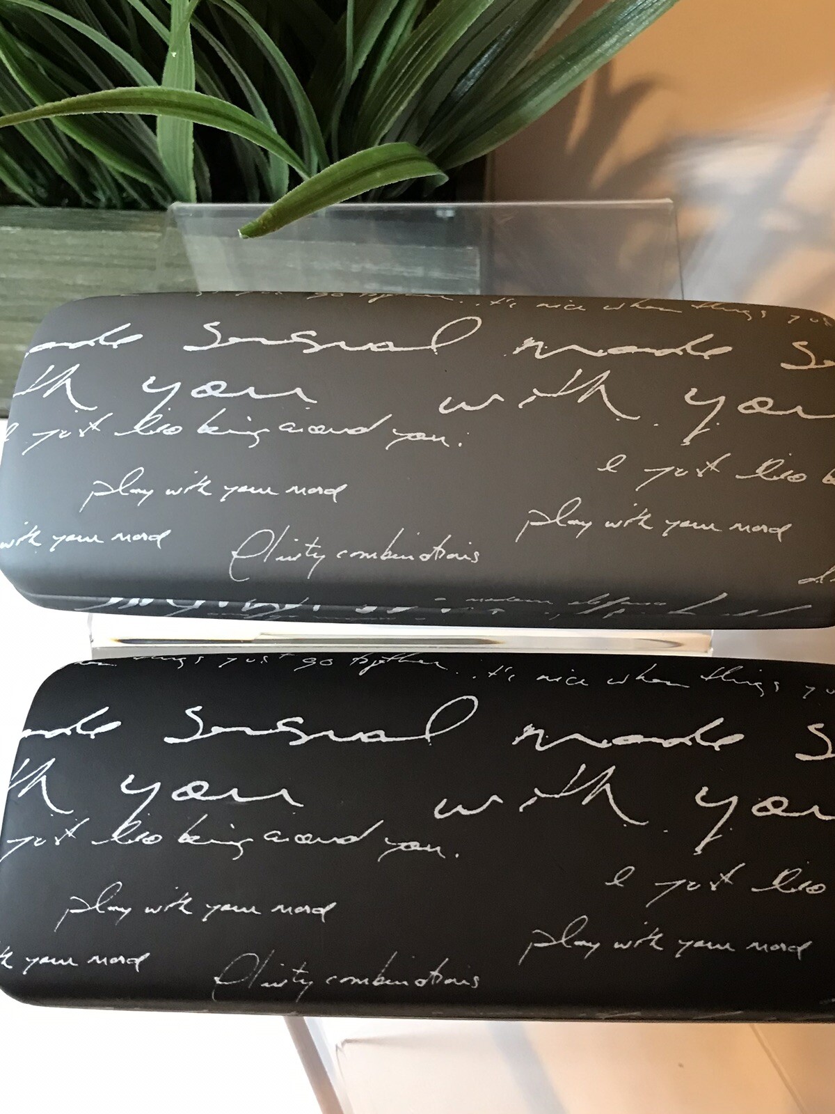 Eyeglass Cases Kensie Hard Eyeglass Storage Sensual Letters Black & Grey (2)