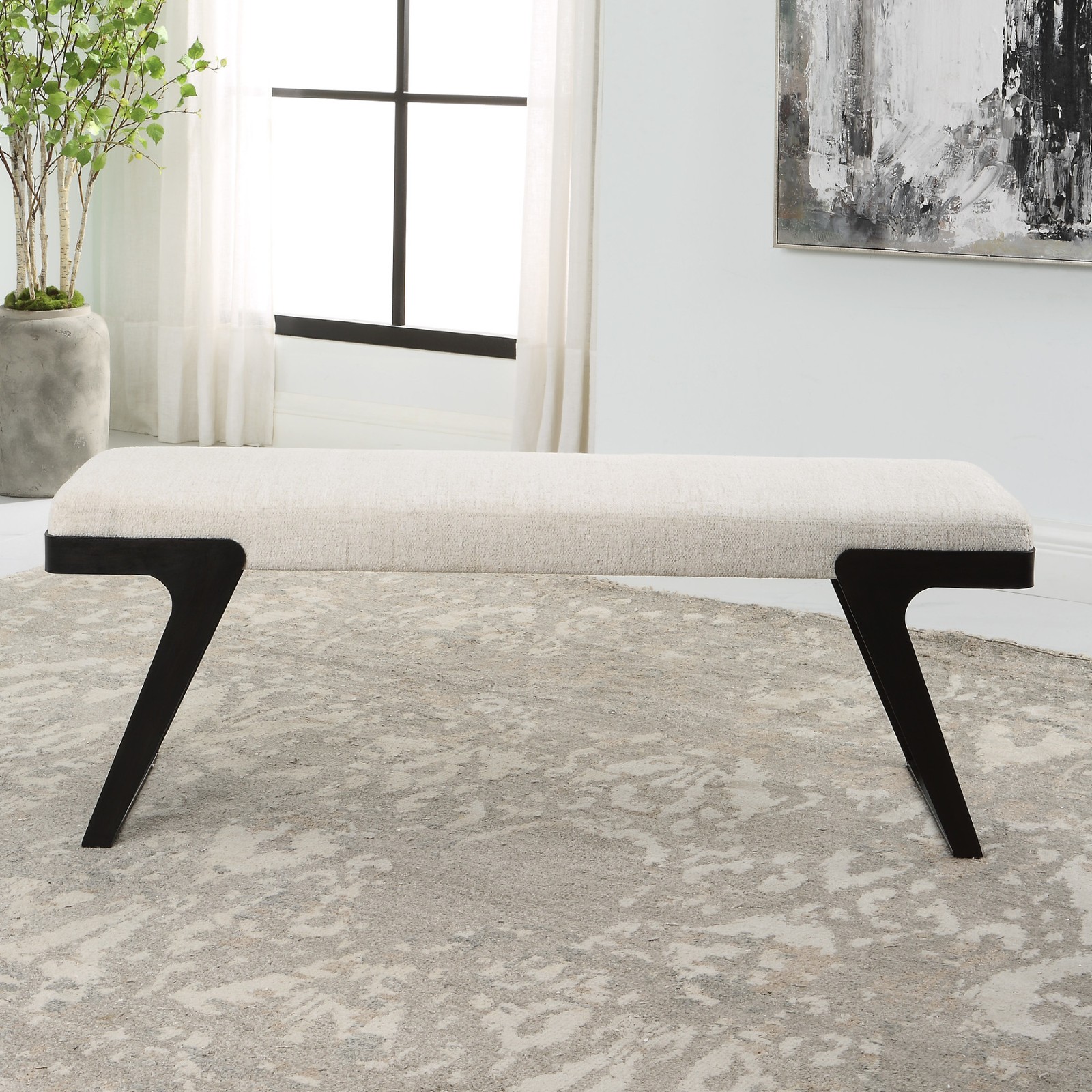 Uttermost 23758 Hover 53"W Bench - White