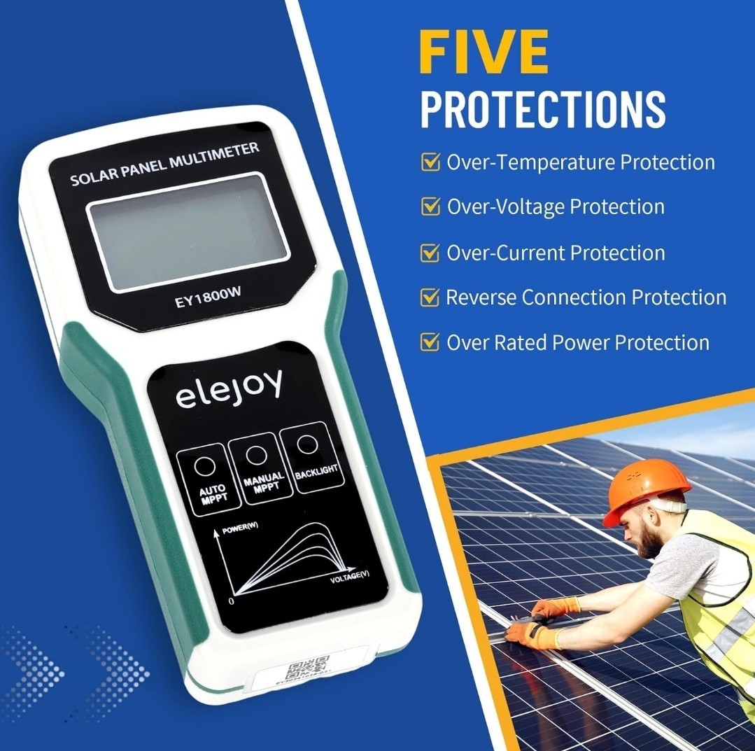 1800W Solar Panel Tester MPPT Photovoltaic Panel Multimeter, Upgraded Measuring
