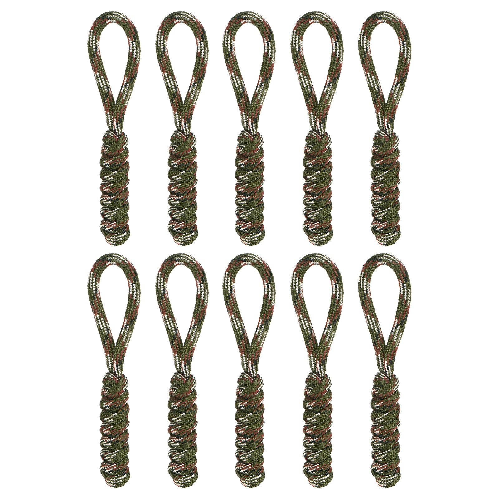 Zipper Pull Replacement [10PCS] - Paracord Pull Tab Extender -[Dark Green]