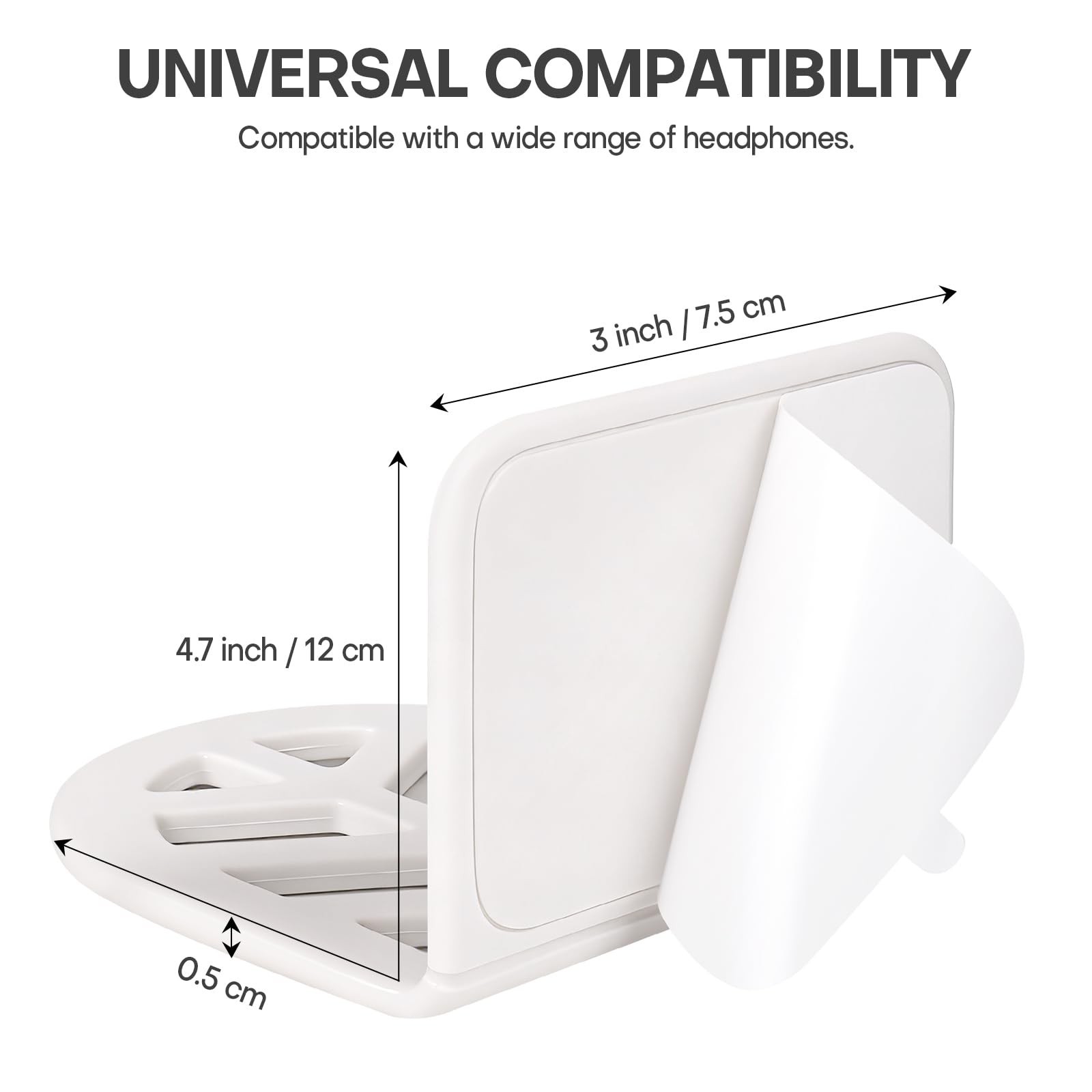 Wall Mount Headphone Stand, 2-in-1 Bendable Silicone Controller Holder, Adhes...